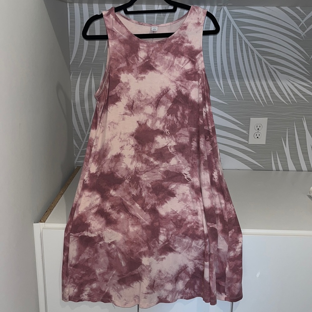 Old Navy dusty rose tie dye color blast dress